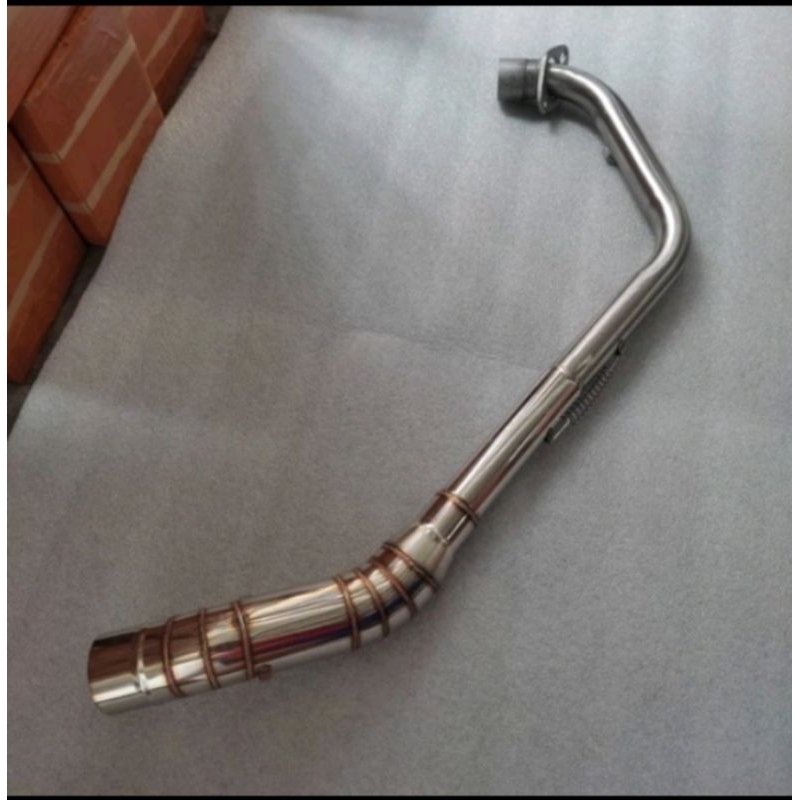 Leheran pipa knalpot CKD standar warna putih untuk motor satria Fu Vixion Verza dll