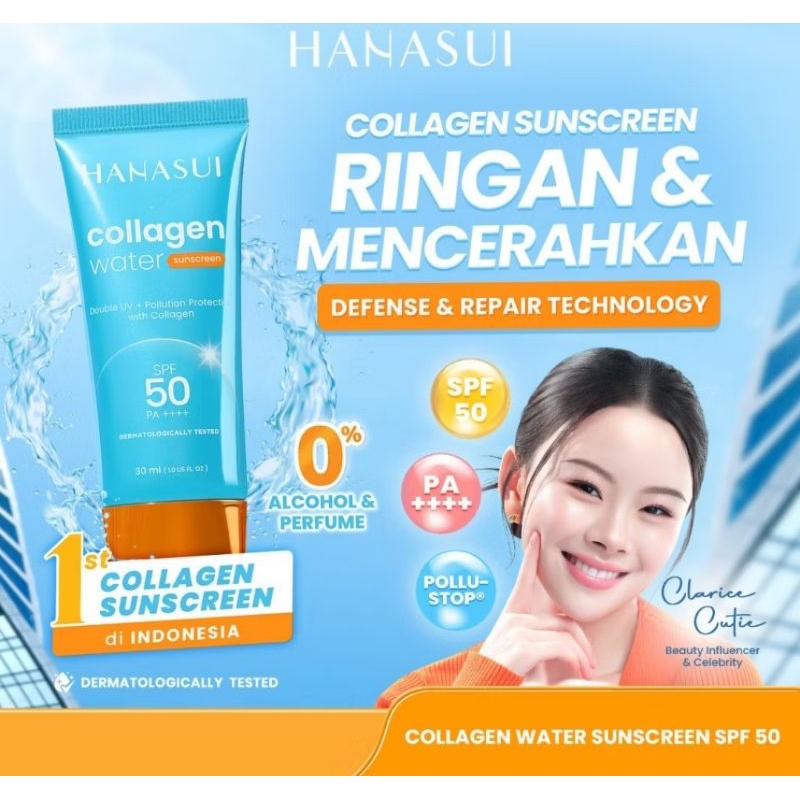 HANASUI Collagen Water Sunscreen SPF 50 PA++++ 30 ml | sunscreen hanasui