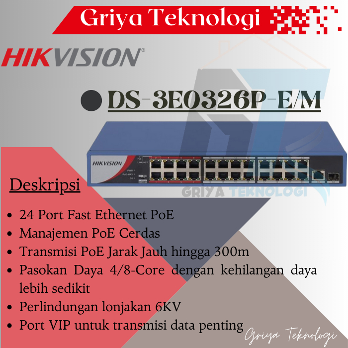 SWITCH POE HIKVISION DS-3E0326P-E/M DS-3E0318P-E/M  DS-3E0310P-E/M DS-3E0106P-E/M