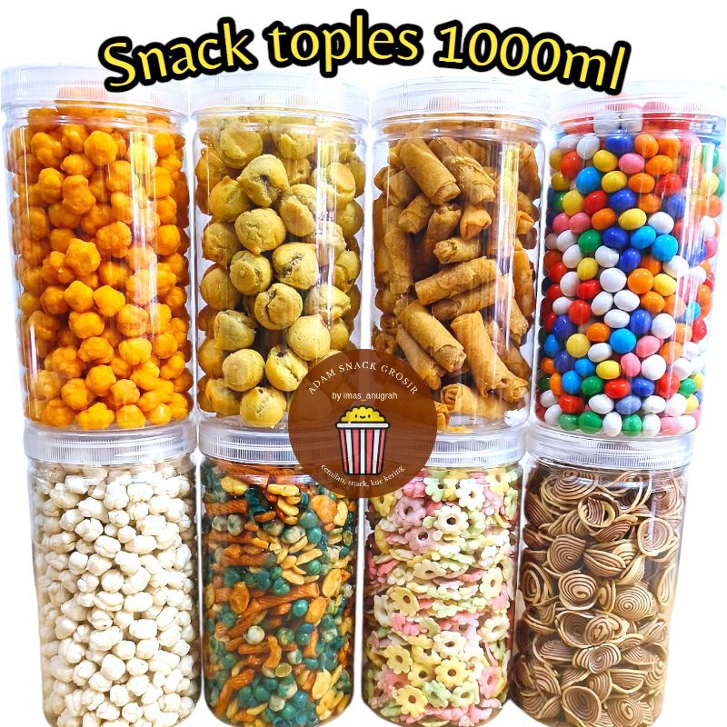 

SNACK TOPLES 1000ML/ANEKA KACANG//kacang campur/ kacang mix/mix nut/KORO/SOES COKLAT/SUMPIA