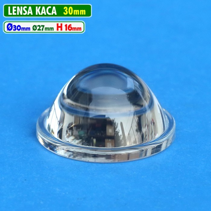 Lensa Kaca 30mm Cembung Datar H.16 ID.27mm 1.2 Inch LED HPL MCP Biled Projie 1.2" Lampu Sorot Tembak