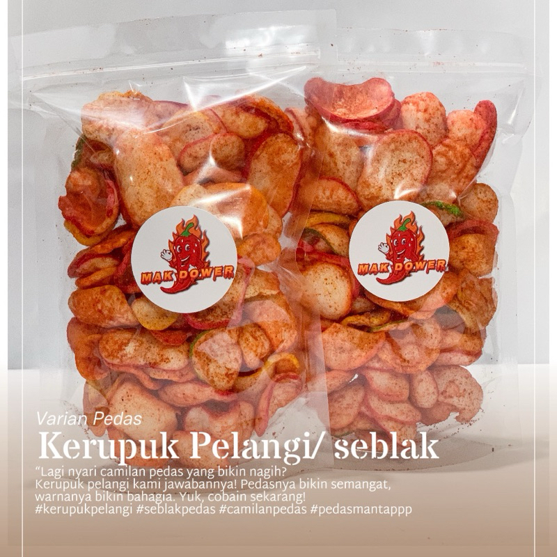 

krupuk warna warni - krupuk seblak kering - krupuk pedas mak dower