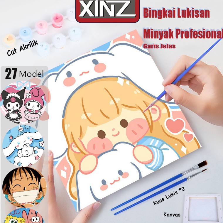 

Sekarang Meriah XiNZ Paint By Number 2x2cm Kit Kartun DIY Painting Kit Canvas Paint By Number Digital Melukis