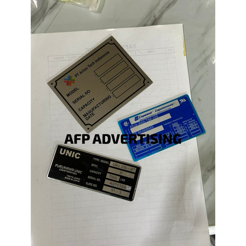 plat custom / plat label mesin custom / plat mesin custom