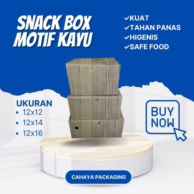 

Kotak kue - Box Snack Motif Kayu 12x14/12x16 (isi 50pcs) Murah Berkualitas