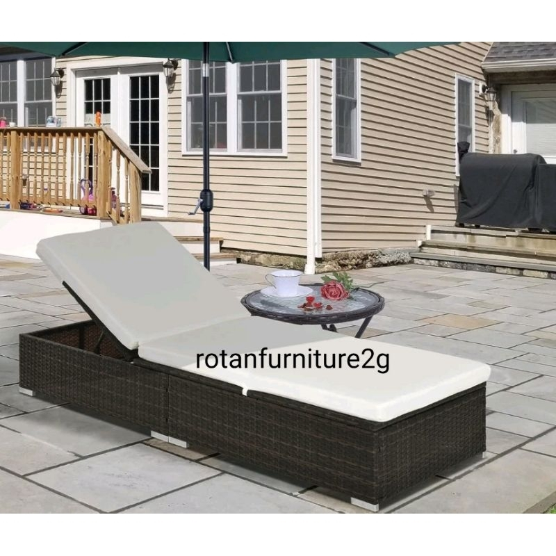 KURSI ROTAN SINTETIS PANTAI/SUN LOUNGER/KURSI KOLAM RENANG/ROTAN SINTETIS/KURSI OUTDOOR/KURSI PANJAN