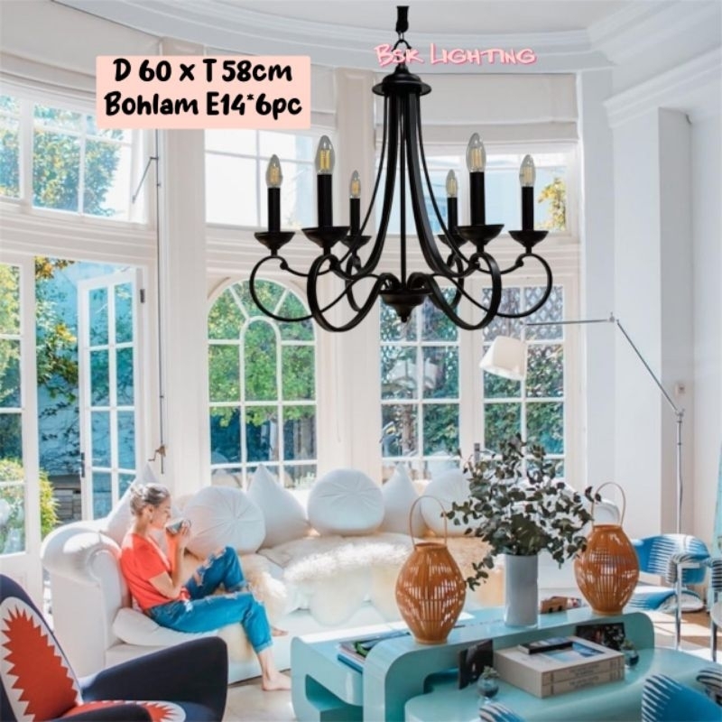 Lampu Gantung Modern /Lampu Gantung Chandelier/Lampu Gantung American Style/Lampu Lilin besi/Lampu h