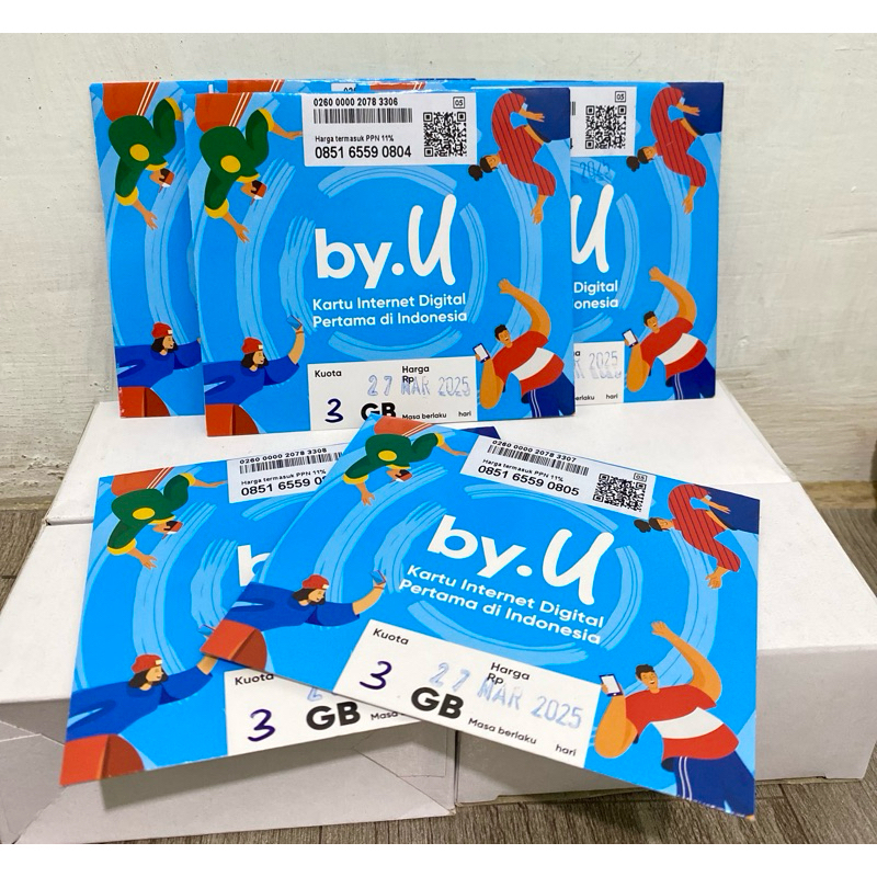 Kartu Perdana BYU 3 GB (Minimal Order 2 pcs) Belum Registrasi