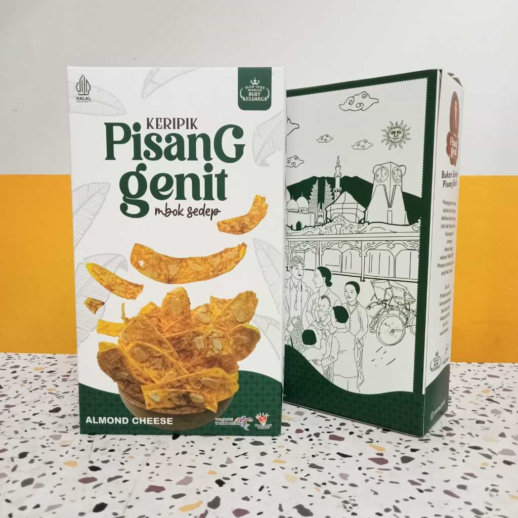 

Keripik Pisang Genit Almond Cheese Enak Gurih Lezat 120gr