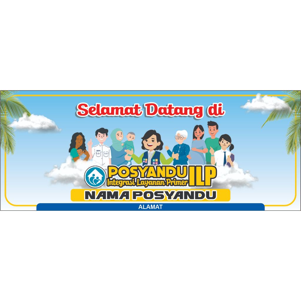 Spanduk Banner Selamat Datang di Posyandu ILP Custom FREE