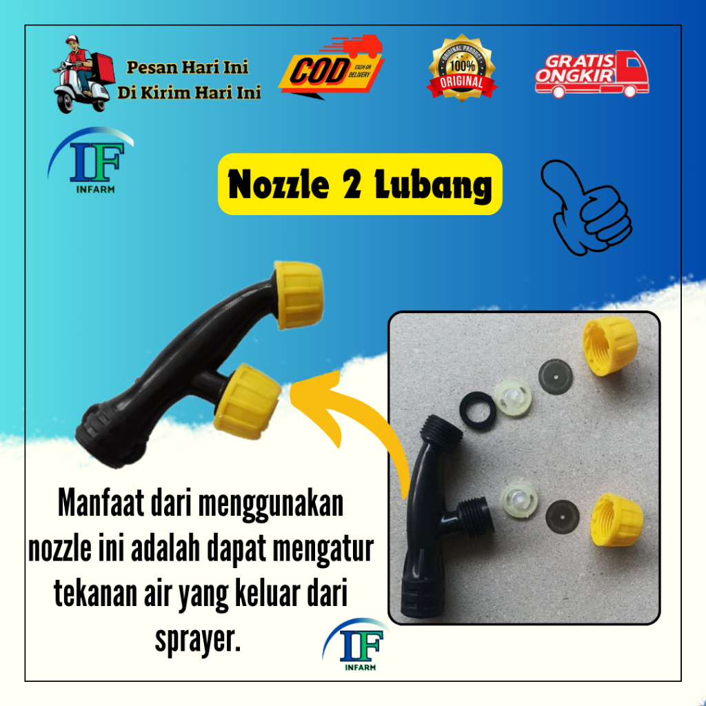 NOZEL NOZZLE SPRAYER ELEKTRIK KEPALA 2 NOZEL KNAPSAK INNFARM