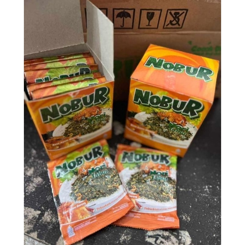 

NOBUR NORI TABUR/RUMPUT LAUT KERING TABUR PER BOX ISI 12PC X 4gr