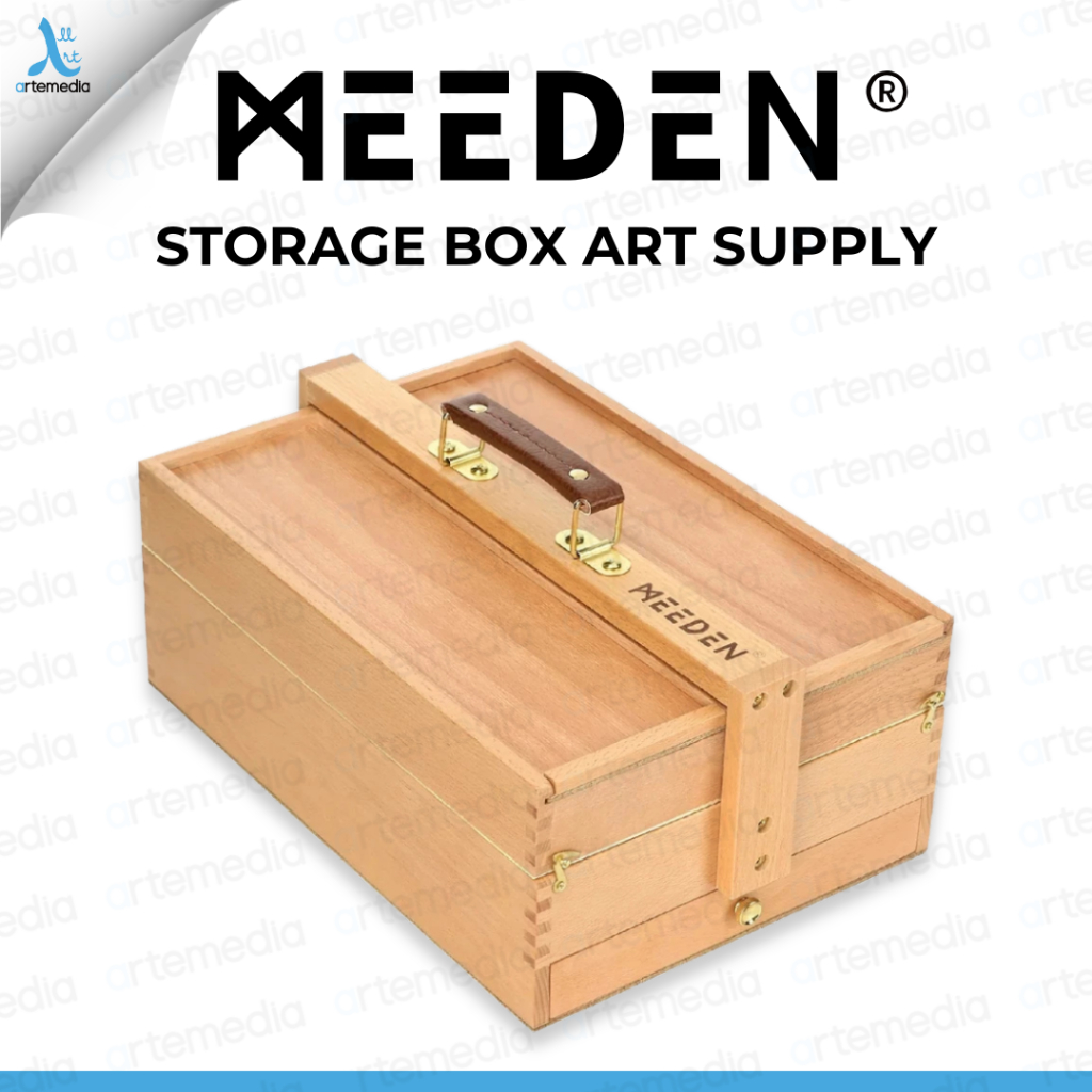 

Meeden Artist Storage Box Art Supply Solid Wood Kotak Multifungsi