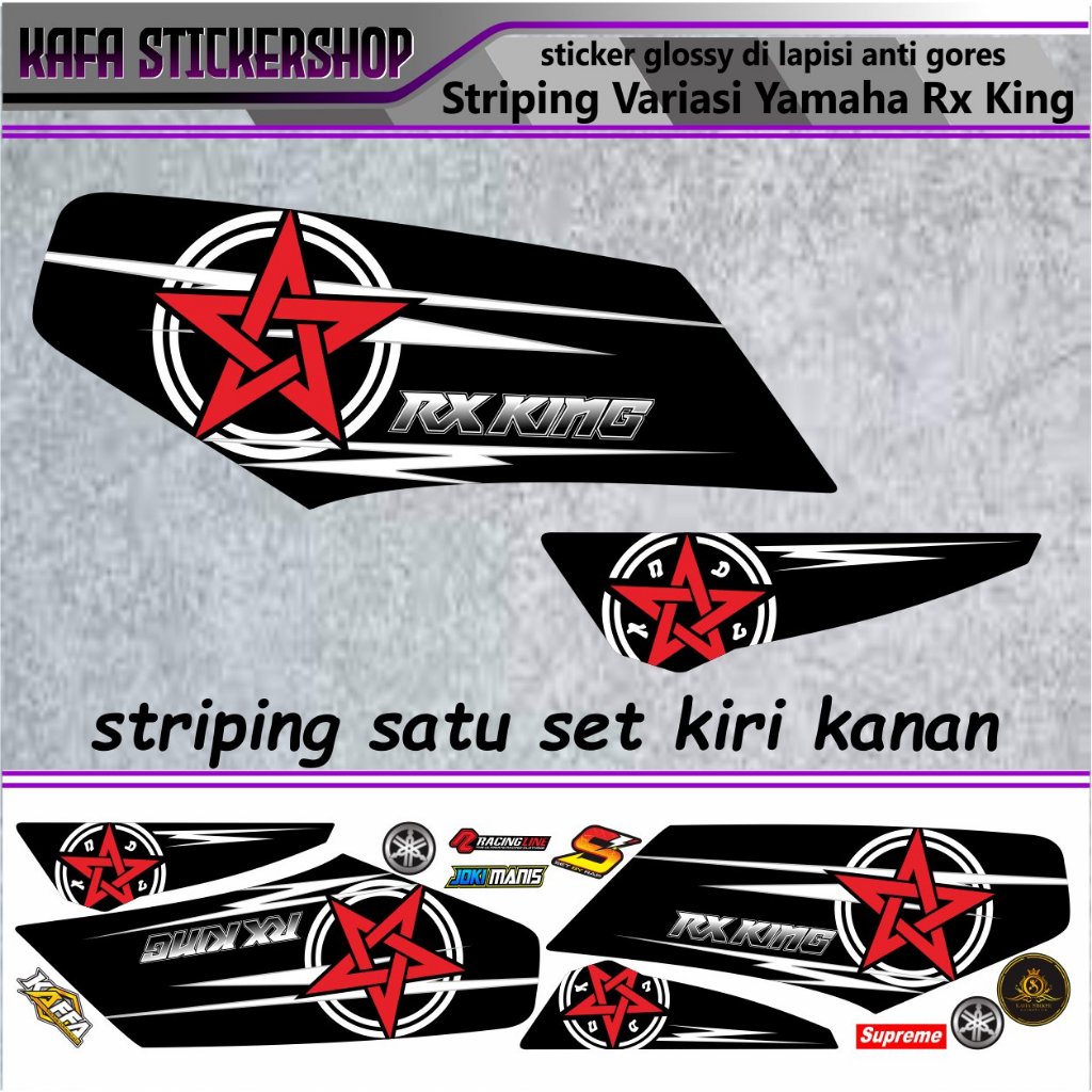 Striping variasi rx king sticker list motif simple bintang custom