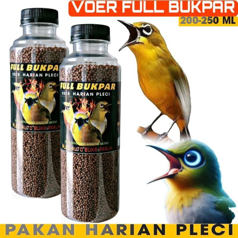 PAKAN HARIAN PLECI VOER FUL BUKPAR 200-250 ML cocok juga untuk ciblek tledekan kcer muray batu anis 