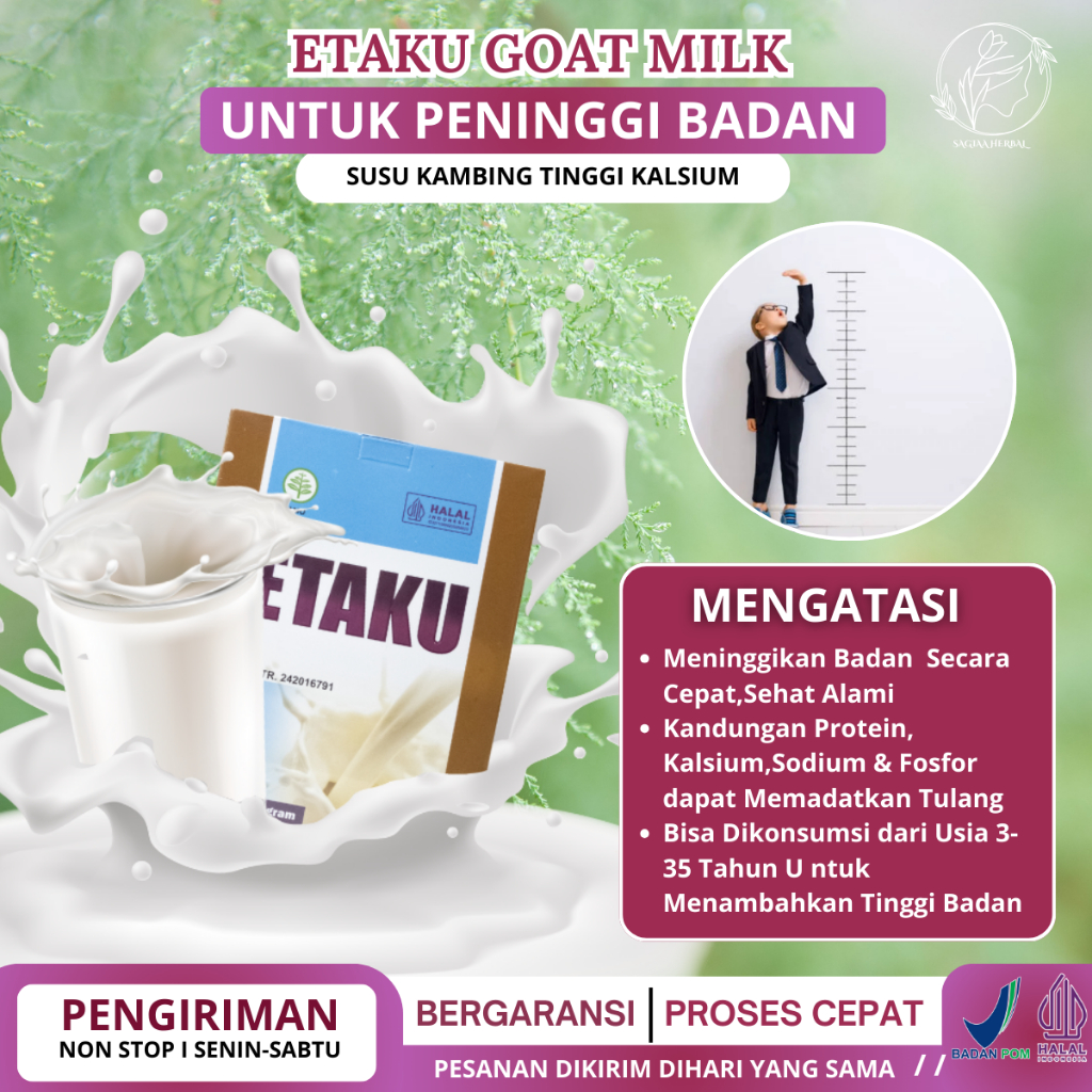 Susu Etaku Peninggi Badan  Tambah Tinggi Badan Anak Umur 5 - 12 Tahun Ke Atas 100% Asli Original