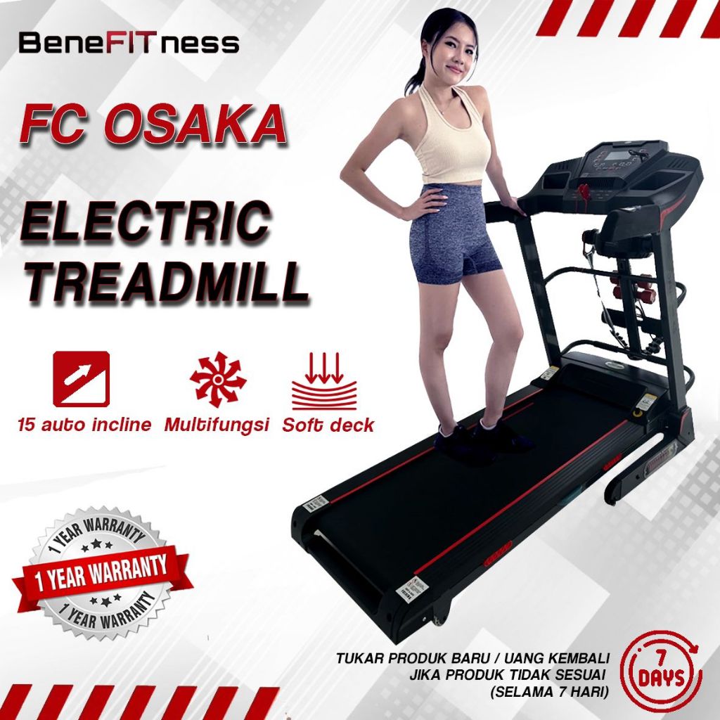 Treadmill Elektrik Lipat FC Osaka, Hibiki, Seoul, Jeju - Alat Fitness Treadmill Portable, Low Watt, 