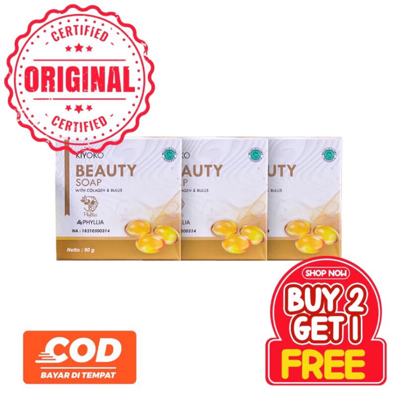 100% ORIGINAL Kiyoko Beauty Soap 50g | Sabun Pemutih Wajah Kusam Dan Mengatasi Jerawat 100% Asli BPO