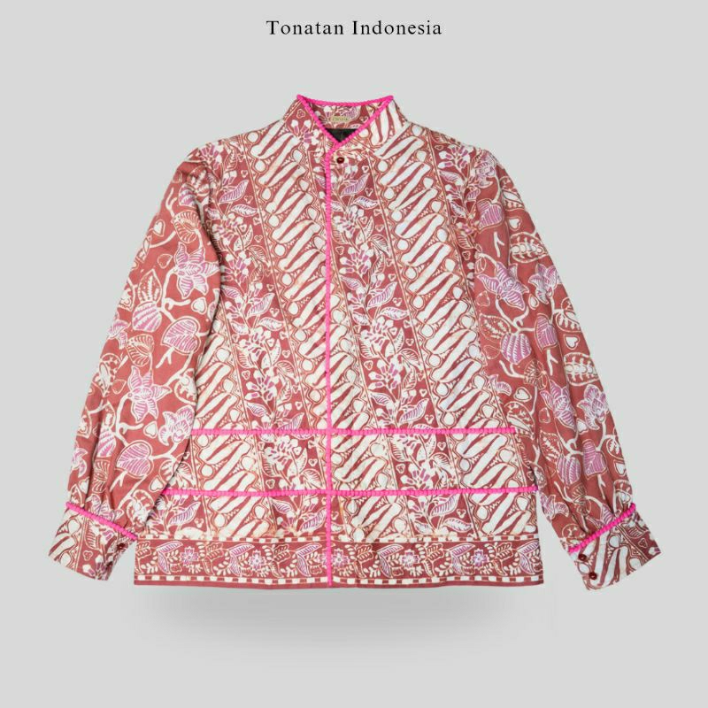 Baju Batik Wanita Kerja Modern Cap Tulis Elegant Style