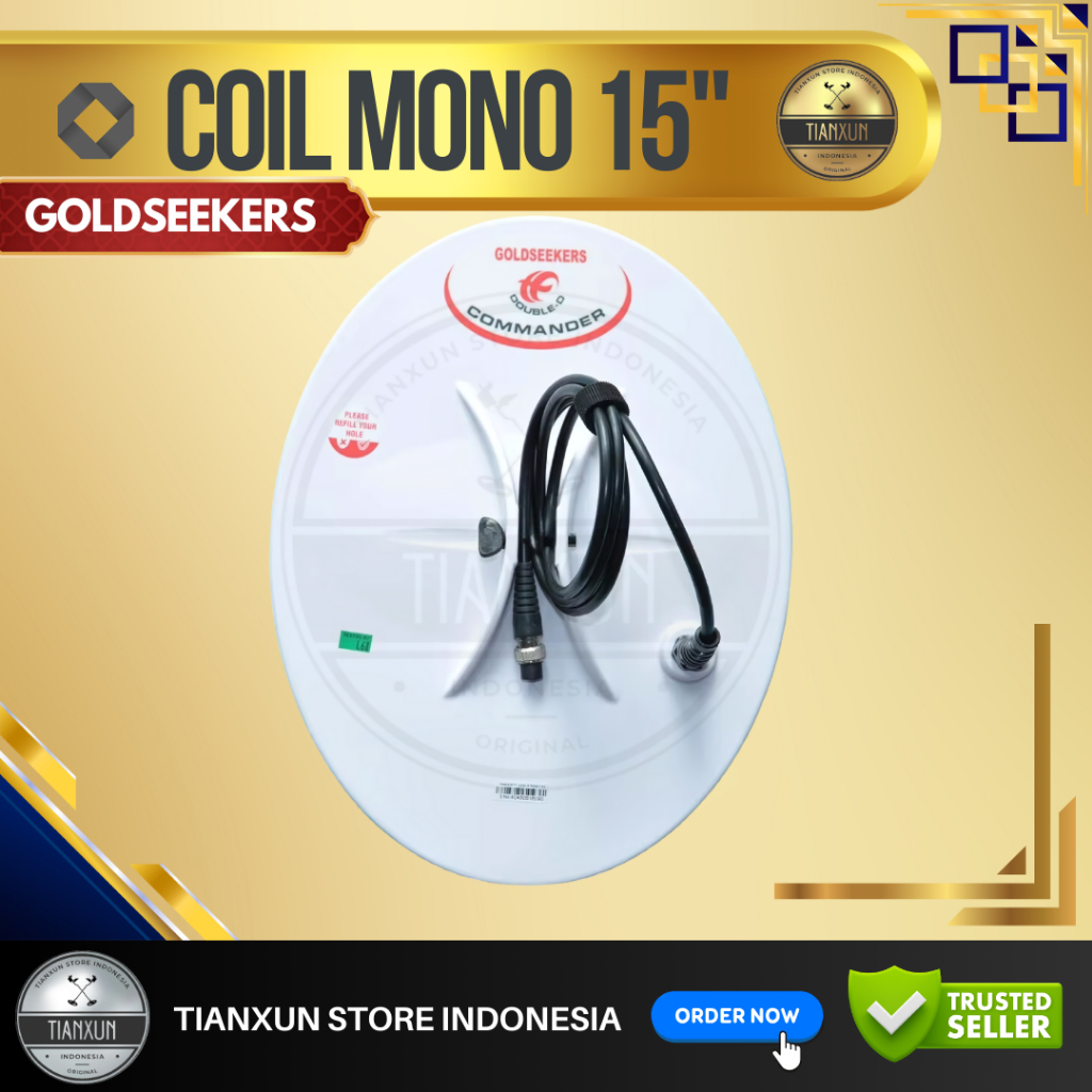 SPARE PART ORIGINAL COIL MONO SNIPER COMMANDER 15" INCH Koil Kumparan Metal Detektor Logam GFX7000 G