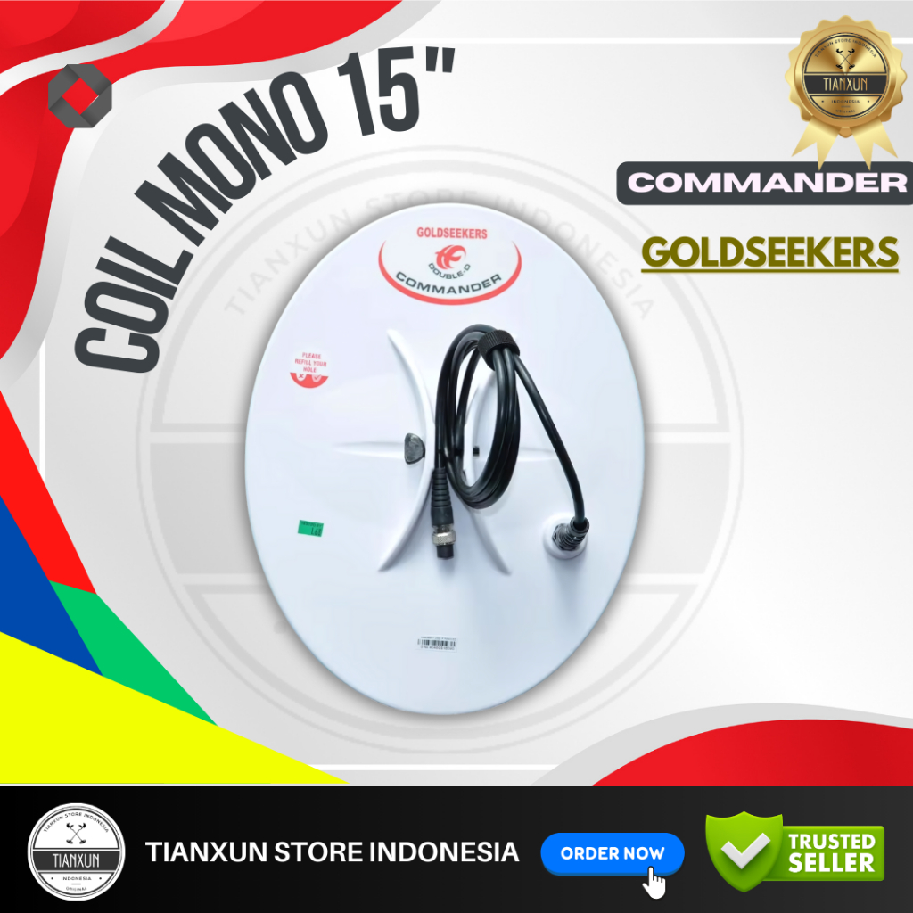SPARE PART ORIGINAL COIL MONO SNIPER COMMANDER 15" INCH Koil Kumparan Metal Detektor Logam GFX7000 G