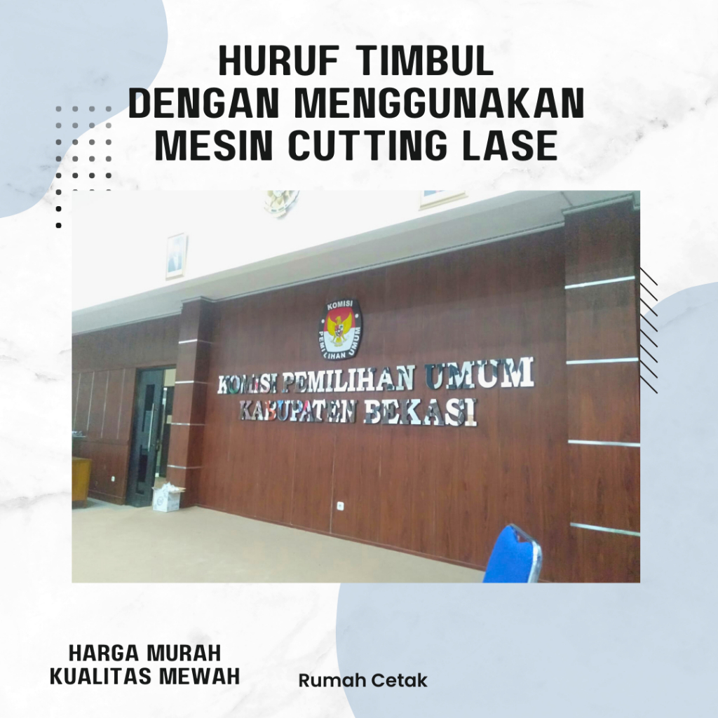 huruf timbul akrilik spon, full menggunakan mesin cutting laser