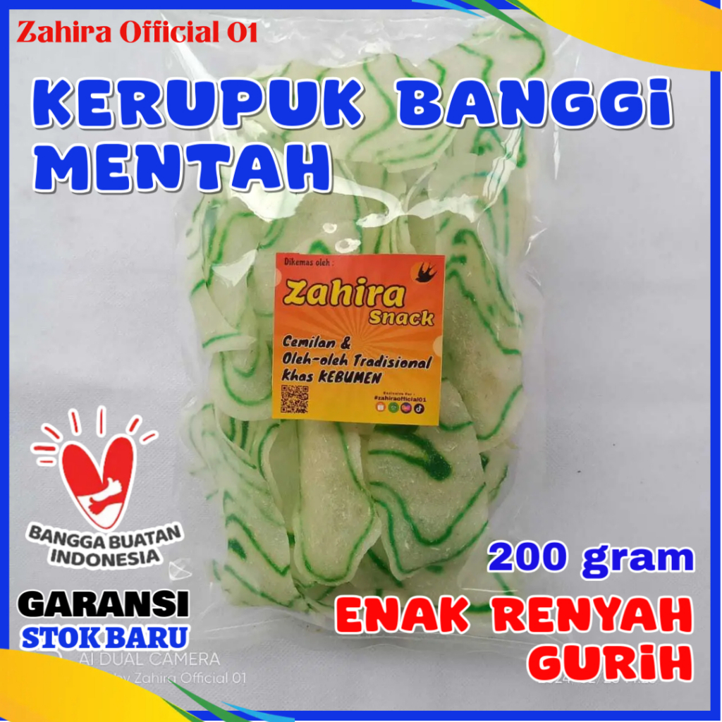 

Kerupuk Banggi Mentah Krupuk Singkong Oleh-oleh Khas Kebumen 200gram