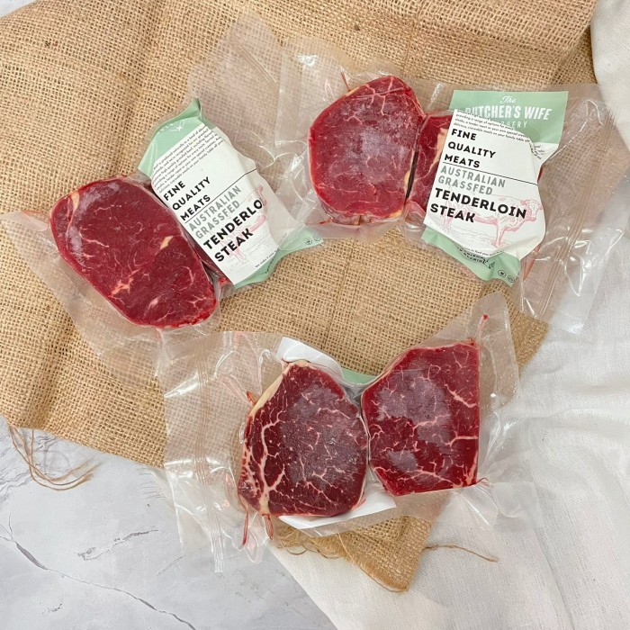 

AUST GRASS-FED TENDERLOIN / DAGING SAPI TENDERLOIN / BEEF STEAK @250GR