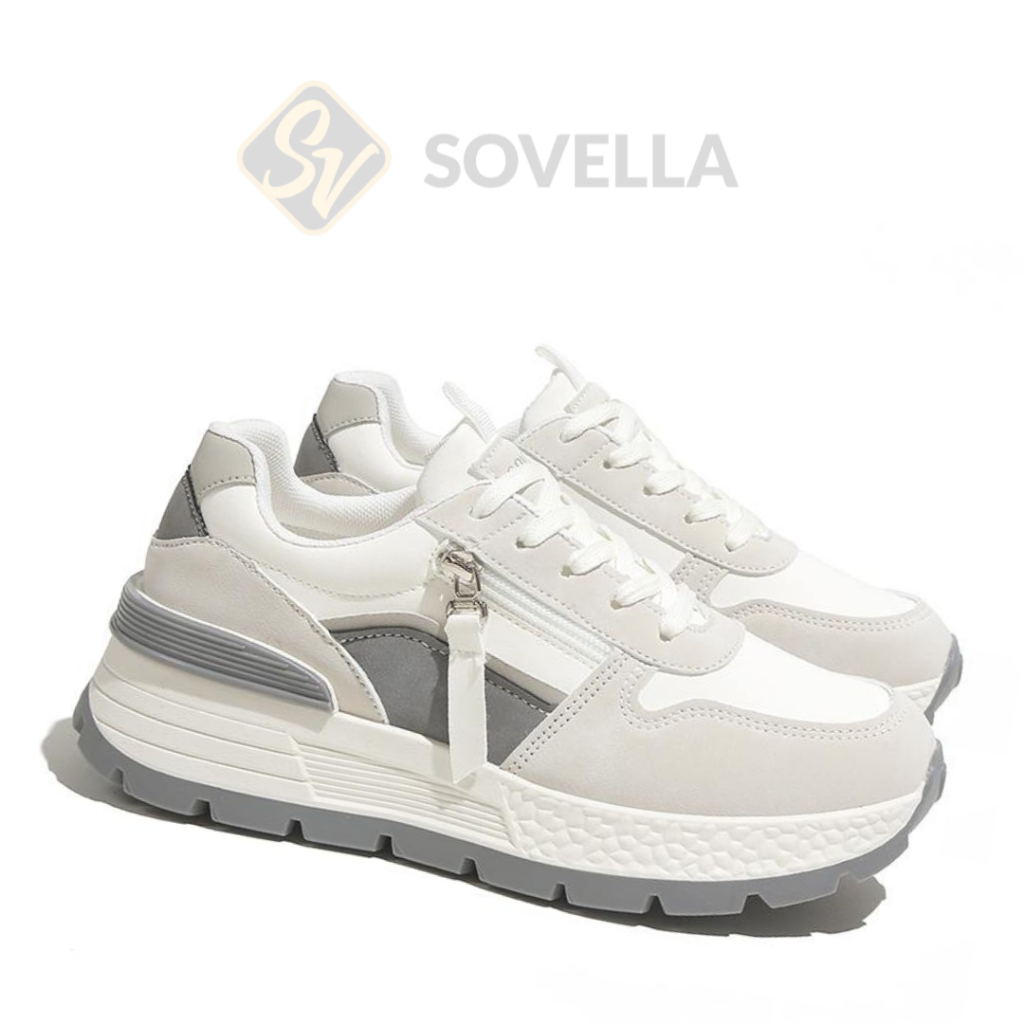 SOVELLA Jovanka Sepatu Sneakers Olahraga Sport Kets Cewek Putih Simple Polos Terbaru