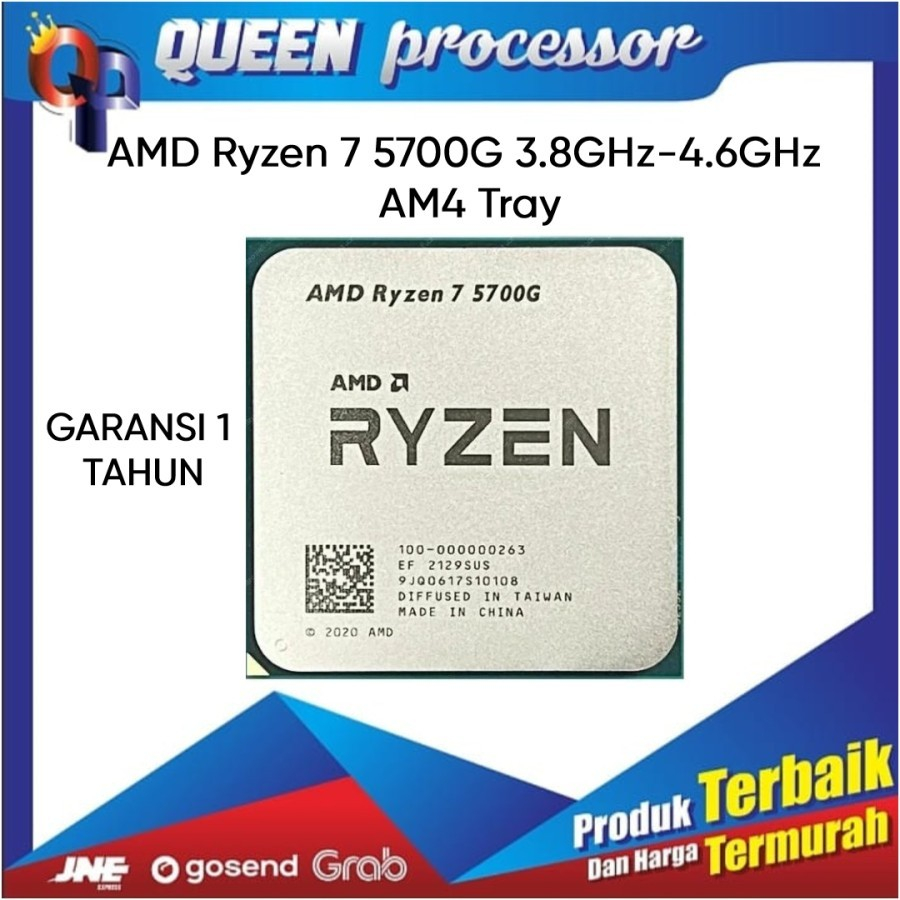 PROCESSOR AMD RYZEN 7 5700G 3.9GHz 8 CPU TRAY