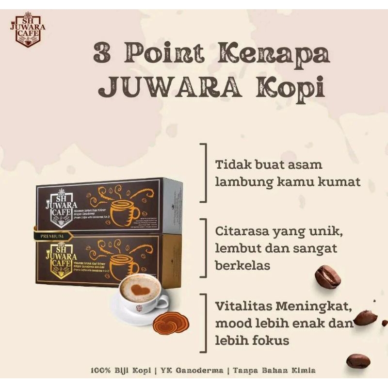 

Kopi JUWARA CAFE / kopi CEO CAFE 3in1 - Silver - diet - lingzhi - ganoderma