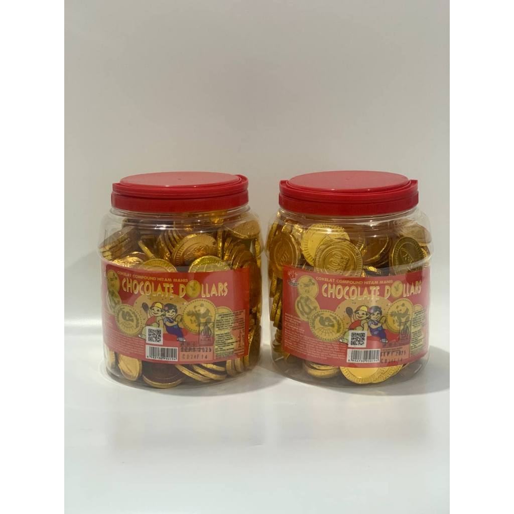 

Coklat Koin Dollars Toples Isi 200pcs Kana Camilan KC023 Chocolate Coin Emas Biskuit Original