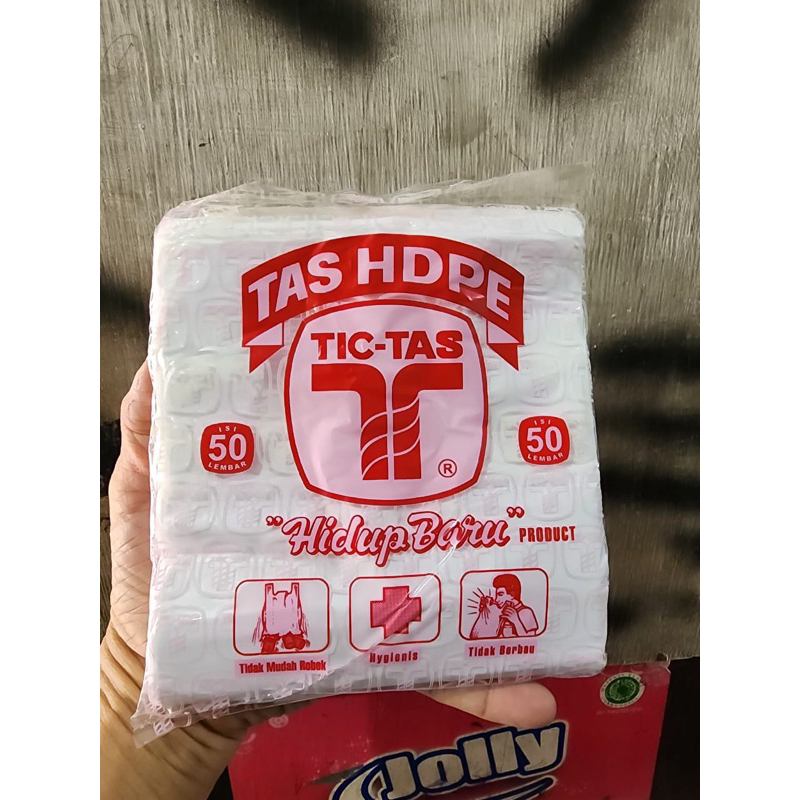 kresek tic tas hdpe plastik 02x15 putih