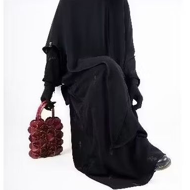 ALJENNA SOHIFAA ABAYA & FUSE KHIMAR TRIANGLE JETBLACK