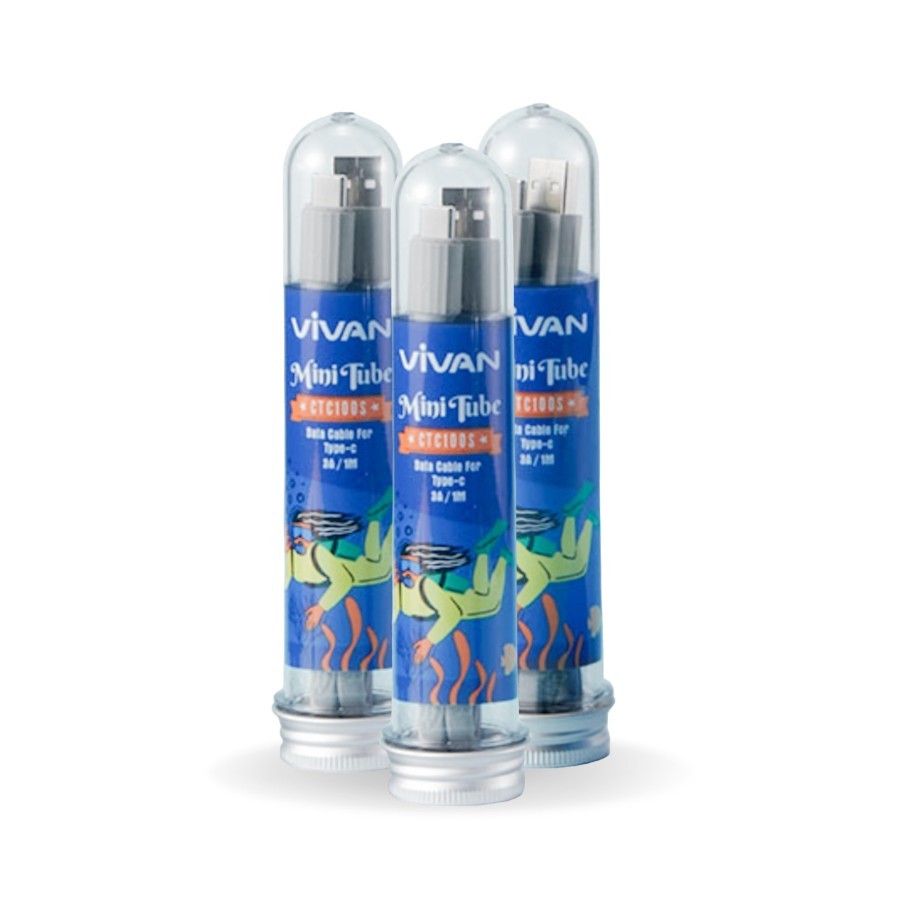 Kabel Data VIVAN CTC100S TYPE C 2.4A Fast Fharging | Kabel Data Vivan Type C