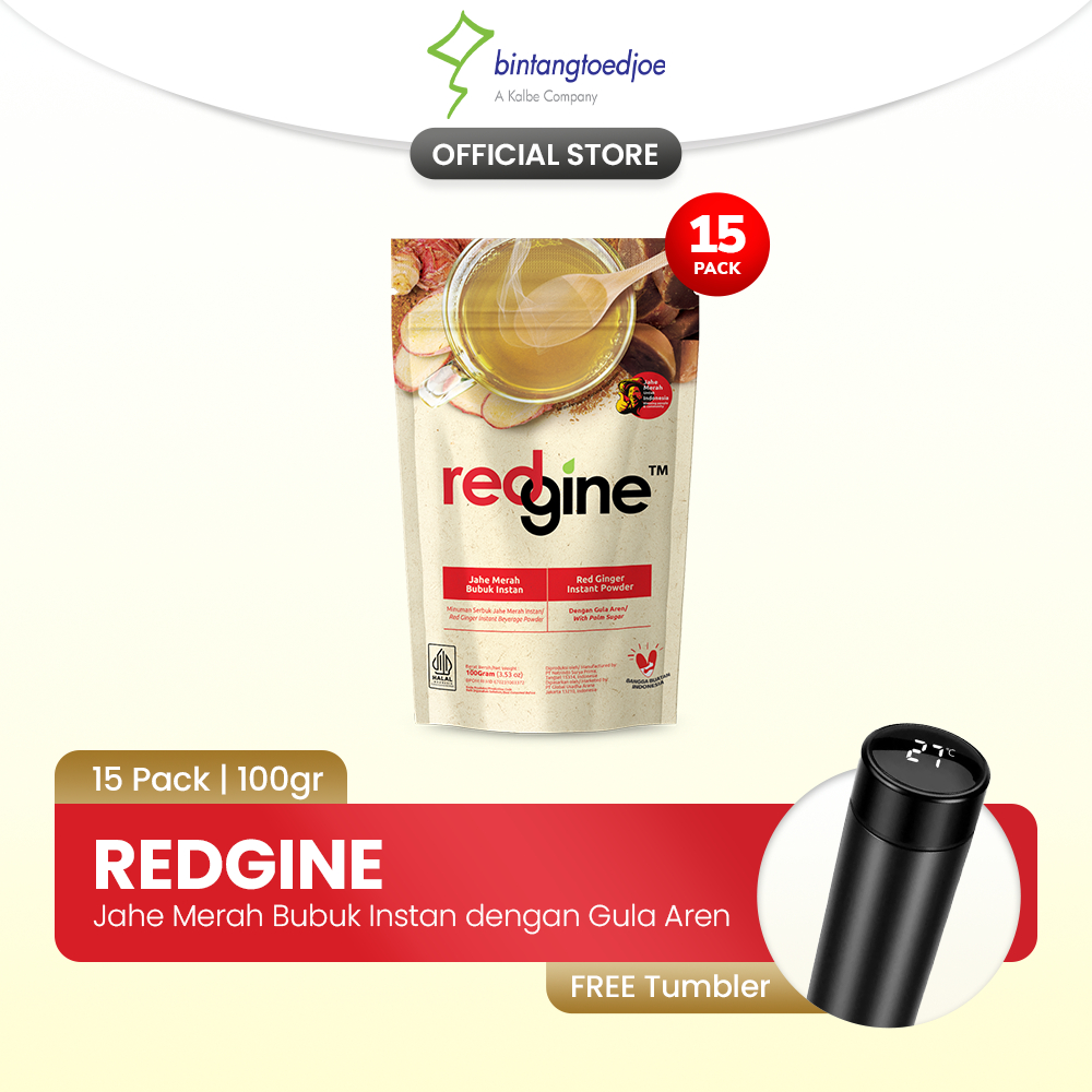 

Jahe Merah Bubuk Instan dengan Gula Aren - Redgine (15 Pack) FREE Tumbler