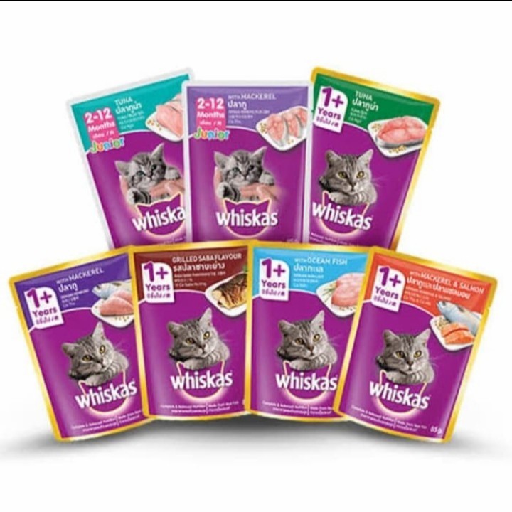 Makanan Kucing Basah WHISKAS Pouch 1 Box isi 28 pcs PROMO WHISKAS SACHET MURAH