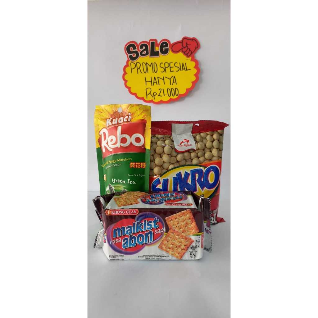 

Promo Spesial (Sukro, Kuaci Rebo, Malkist Abon Sapi)