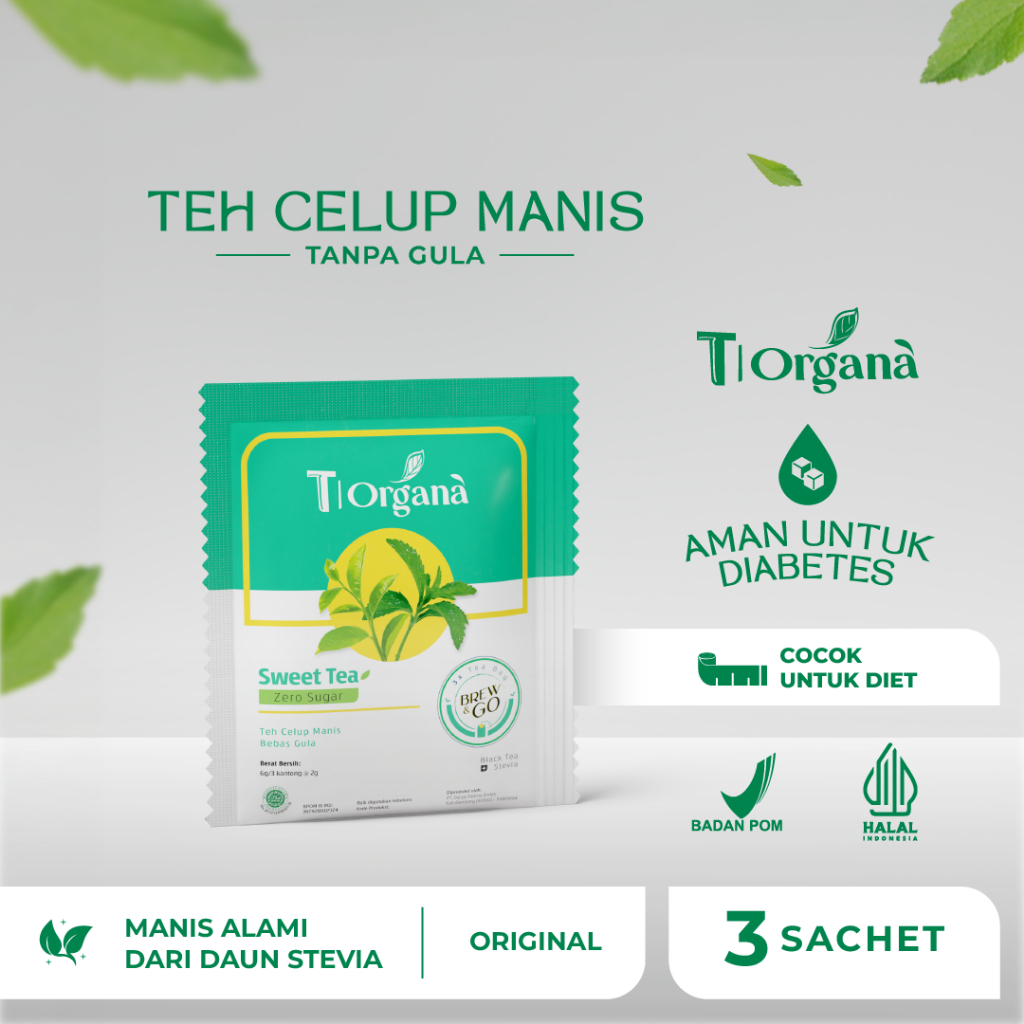 

T|Organa - Teh Stevia Teh Manis Tanpa Gula Isi 3 Tbag