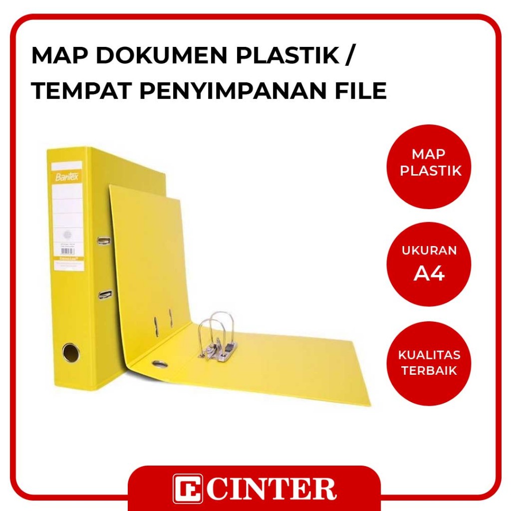 

BANTEX - MAP DOKUMEN PLASTIK / TEMPAT PENYIMPANAN FILE WARNA KUNING 1450 A4 - 06