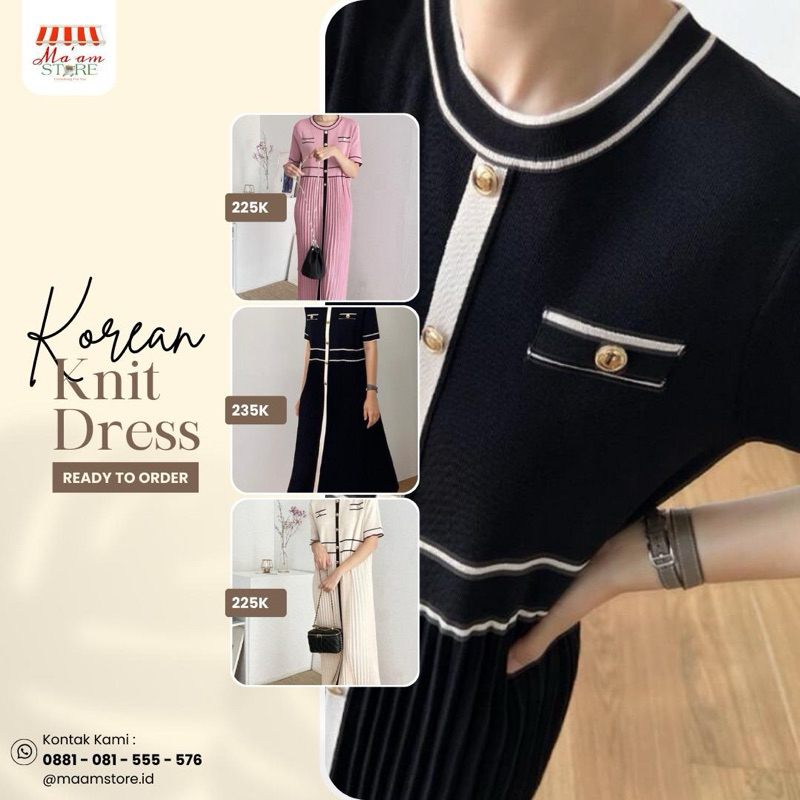 KOREAN KNIT DRESS IMPORT PREMIUM