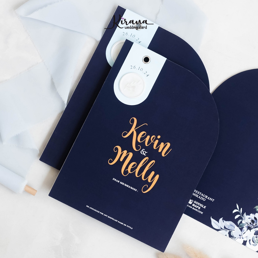 Undangan Pernikahan Custom | Undangan Softcover | Undangan simple Minimalis KODE KEVIN-MELLY