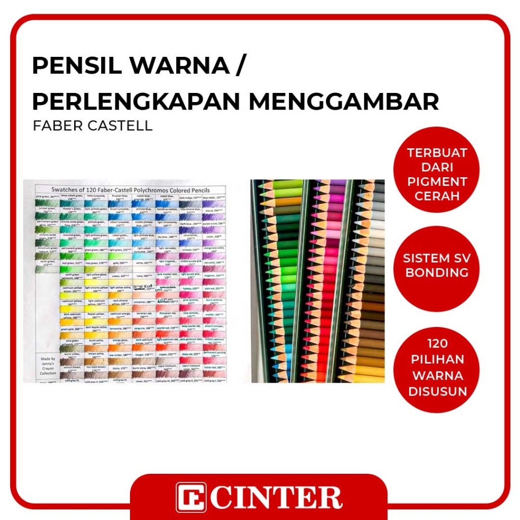 

FABER CASTELL - PENSIL WARNA / PERLENGKAPAN MENGGAMBAR / PENSIL COLOUR POLYCHROMOS 9201