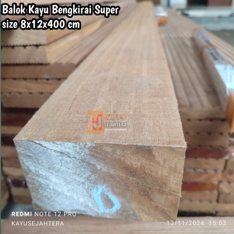 BALOK KAYU BENGKIRAI SUPER KALIMANTAN 8 x 12 x 400 cm