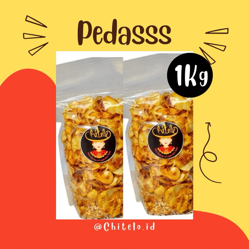 

CHITELO - KERIPIK SINGKONG PEDAS MANIS CABE ASLI TANPA PENGAWET (1kg)
