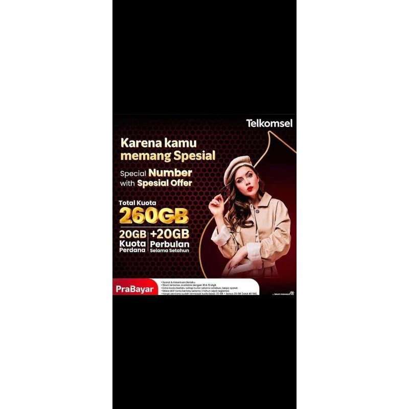 paket 1 tahun telkomsel | 260GB | Barabai