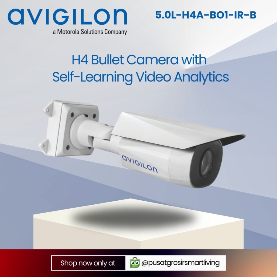 5MP Avigilon 5.0L-H4A-BO1-IR-B - H4 Bullet Camera with Self Learning Video Analytics, support PoE, O