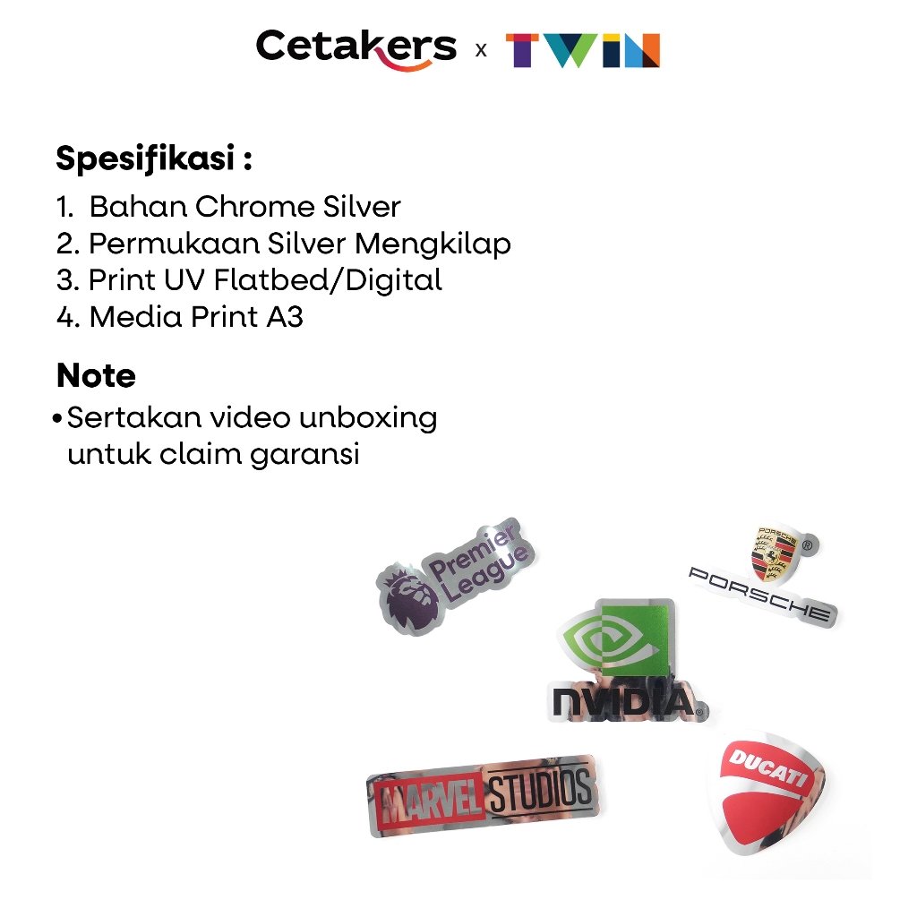 STIKER CHROME SILVER