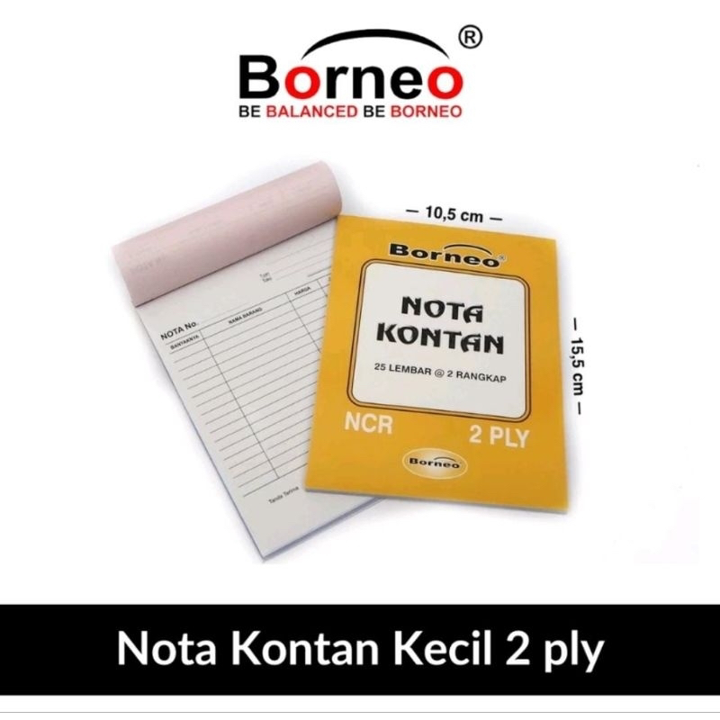 

(1pcs) Buku Nota Kontan Mini Borneo 2 Ply NCR / Nota Kontan 2 Rangkap Kecil / Buku Nota Mini 25lbr