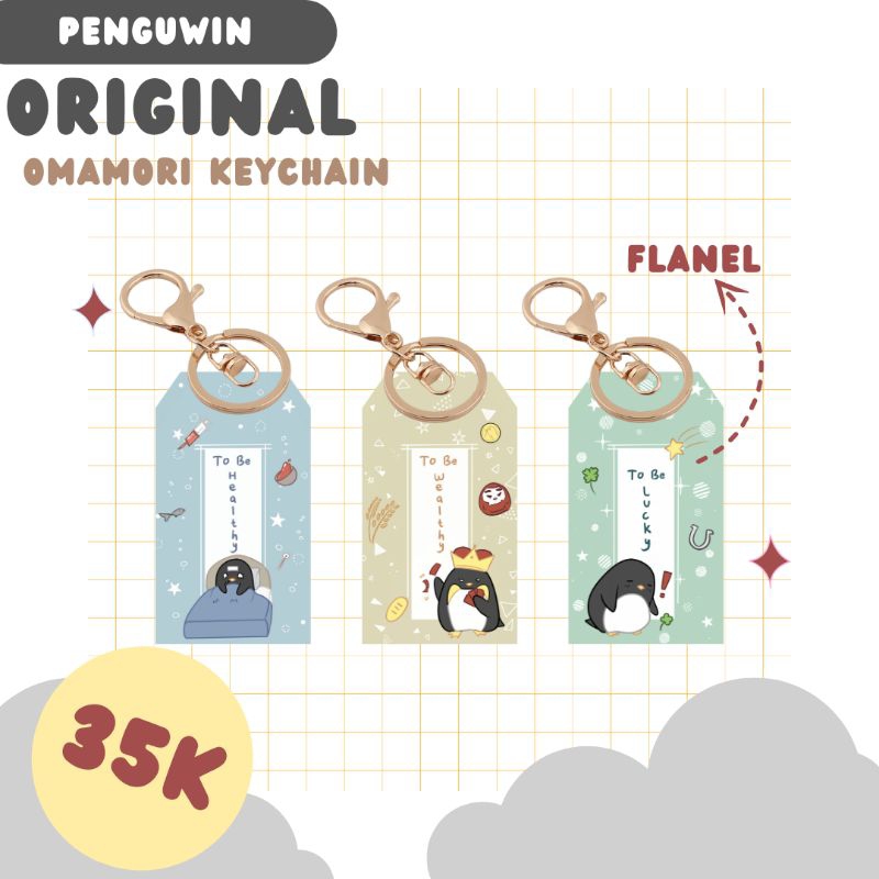 Original Omamori Lucky Charm Keychain Gantungan Kunci